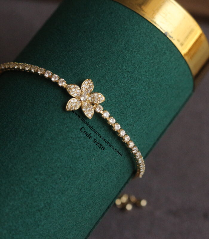 GJ stone gold adjustable auto lock bracelet