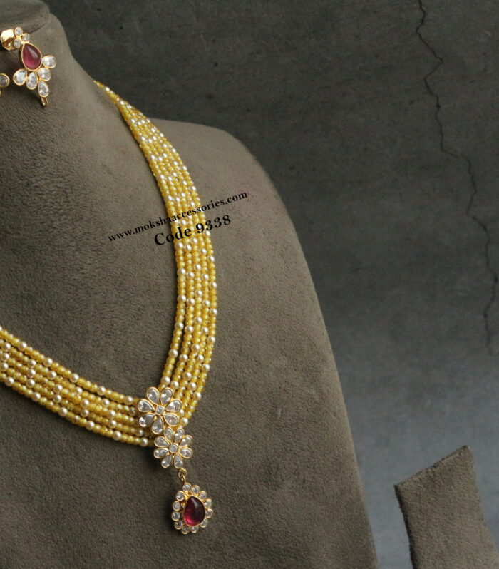 CZ pendant set with real cz beads and sarvoski pearls