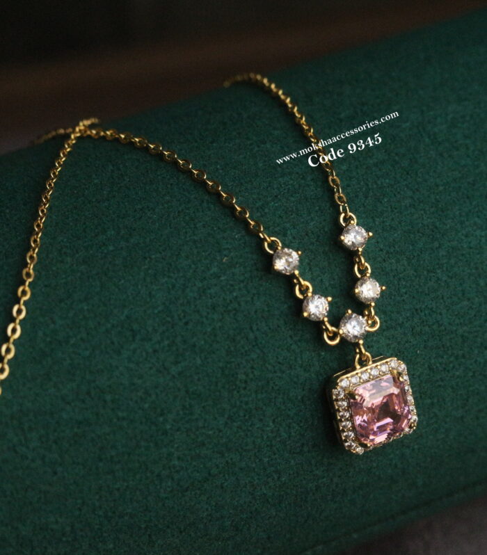 Gold chain with cz pendant