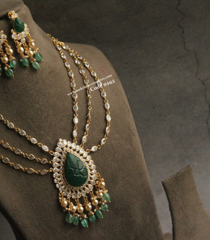 Polki neckset with carving stones