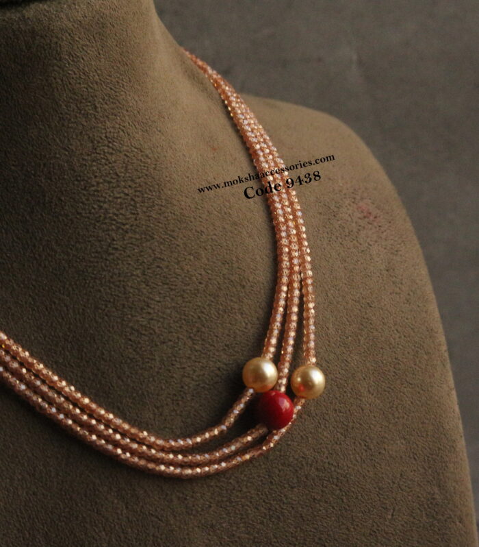 Real cz beads with coral and sarvoski pearls