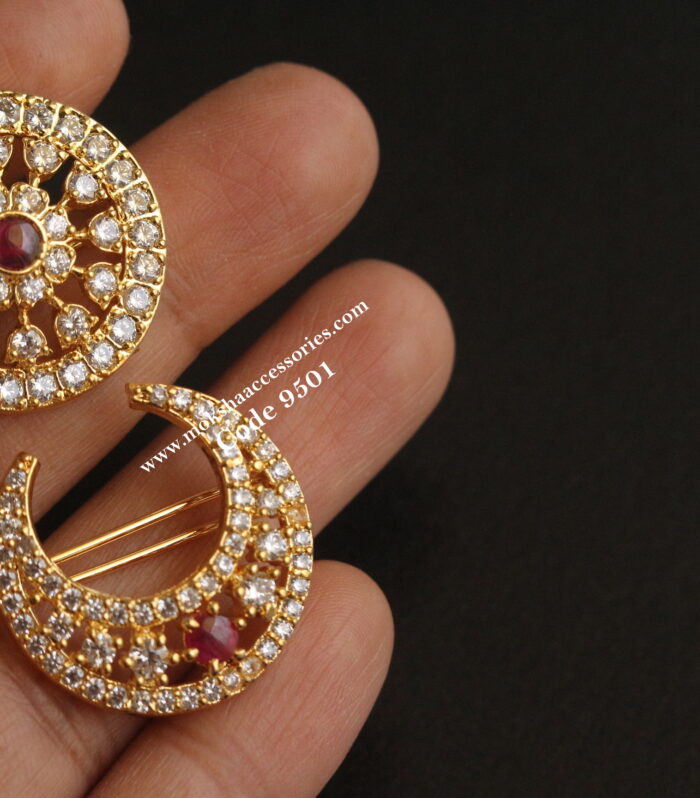 Sun and moon hair clips