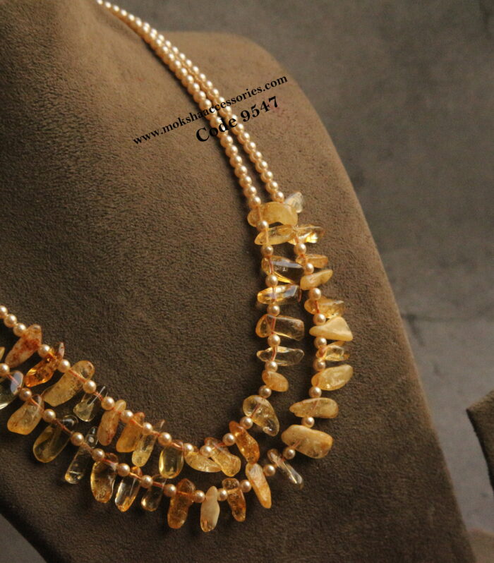 Sarvoski pearls with natural beads mala