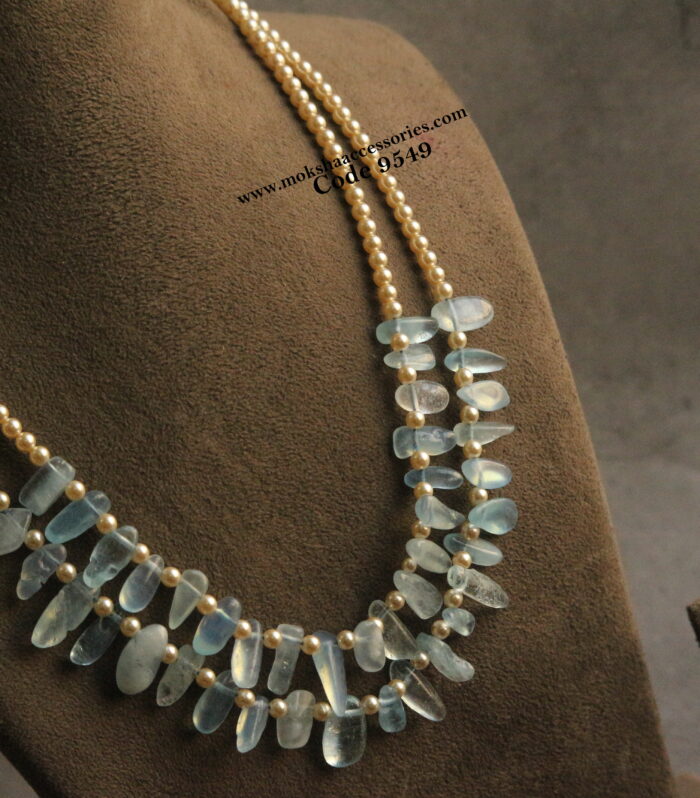 Sarvoski pearls with natural beads mala