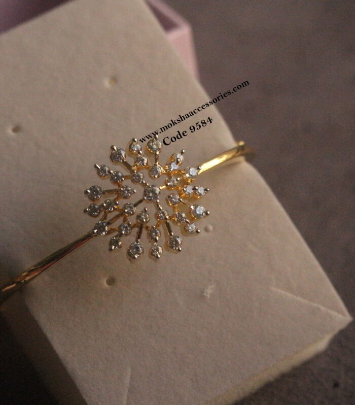 CZ open hook pattern bracelet