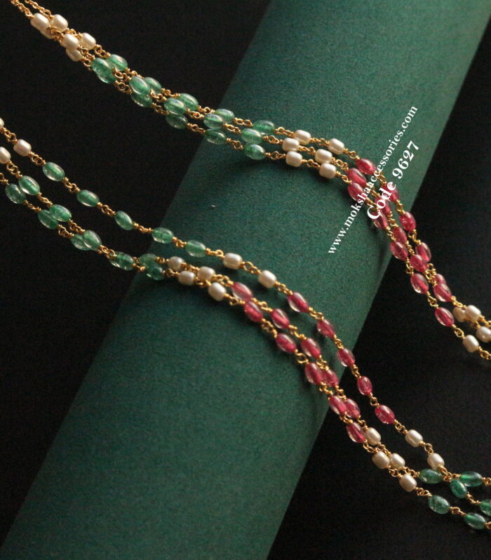 Russian cz beads mala with pearls