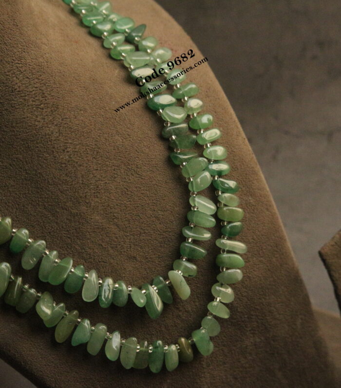 Natural emerald beads mala