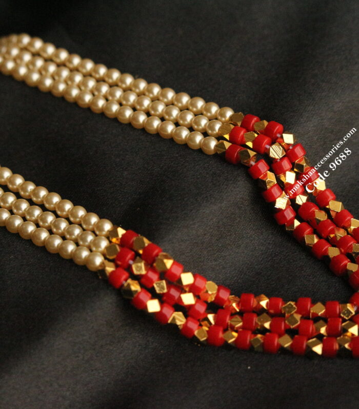Coral, palakasarulu and sarvoski pearl mala