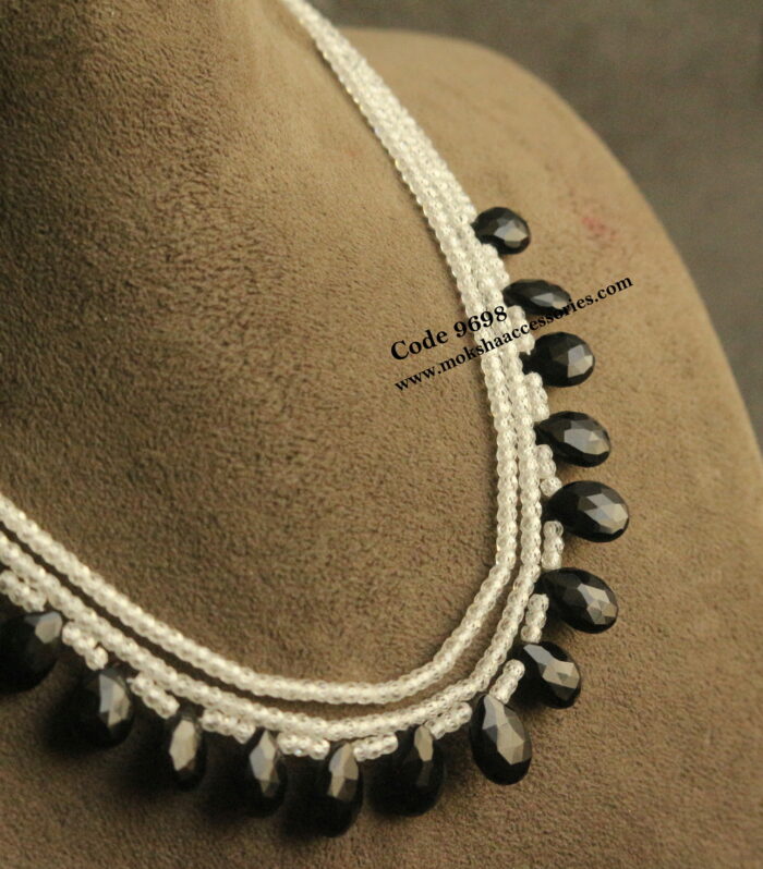 Real cz off white beads with black cutting drops