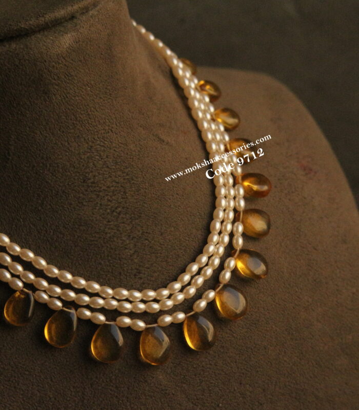 Yellow drops with rice pearls