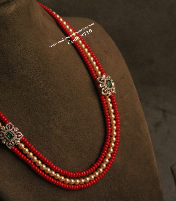 CZ pendants with corals and sarvoski pearl haram