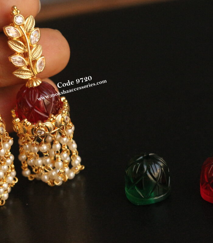 Changeable jhumki with set of 2 colors