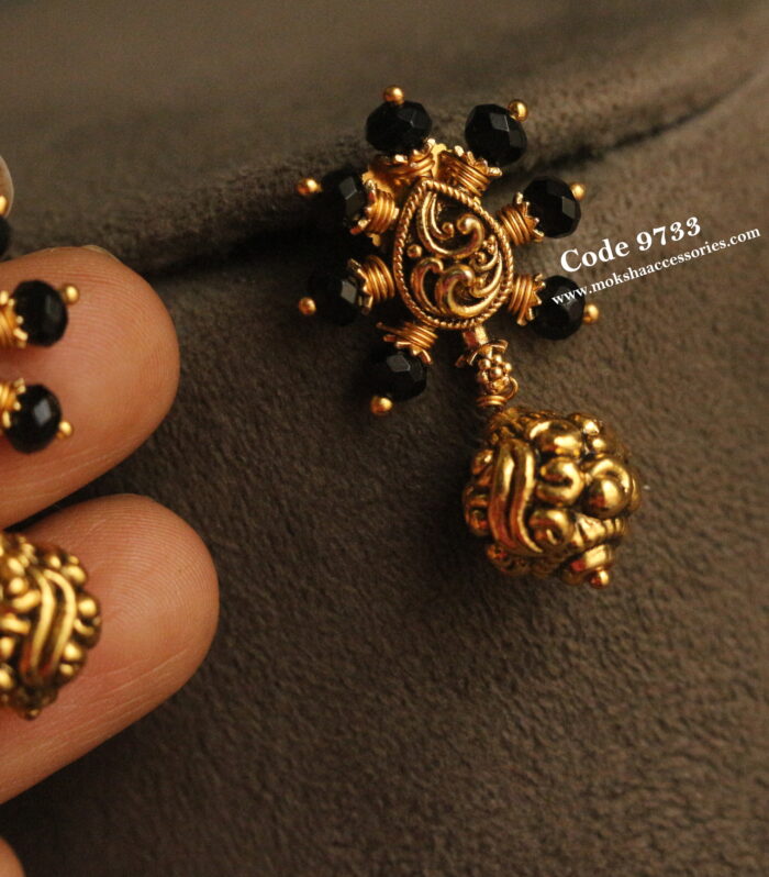 Nakshi earrings with nakshi gold balls