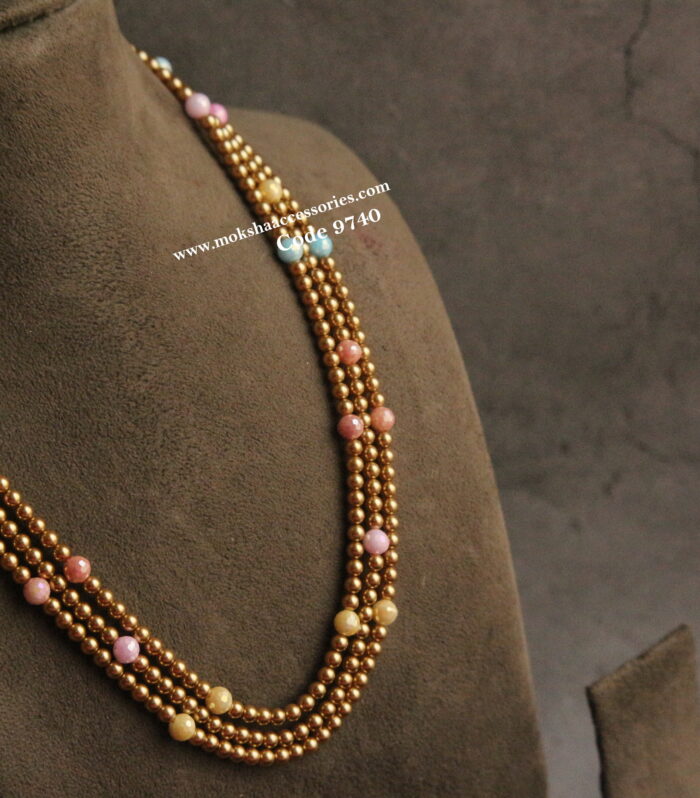 Sarvoski pearl mala with cz multicolor pearls