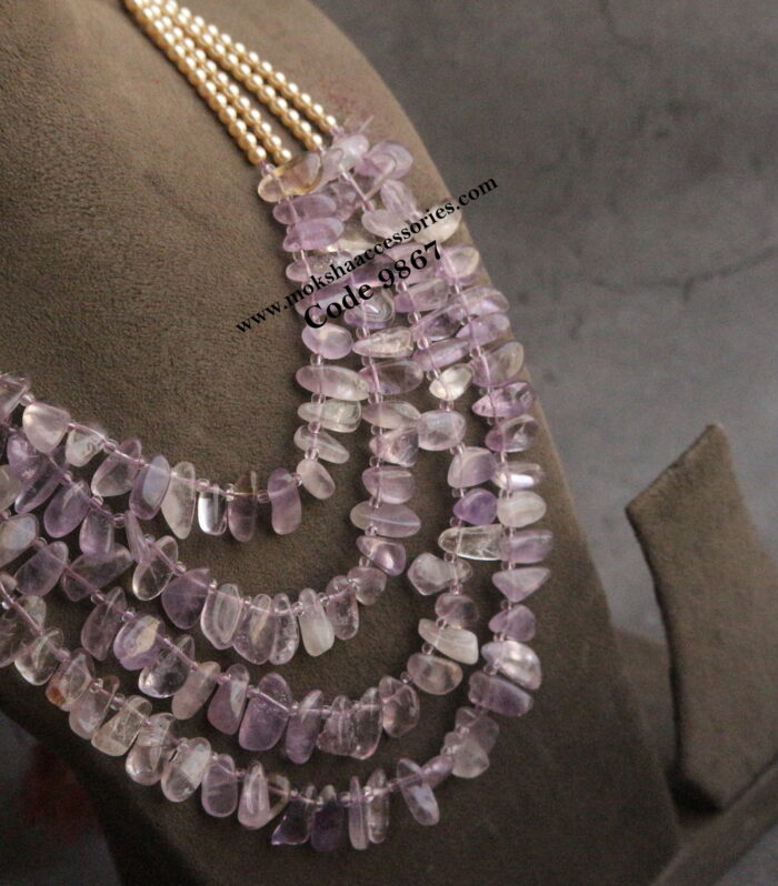 Eemethyst quartz beads mala