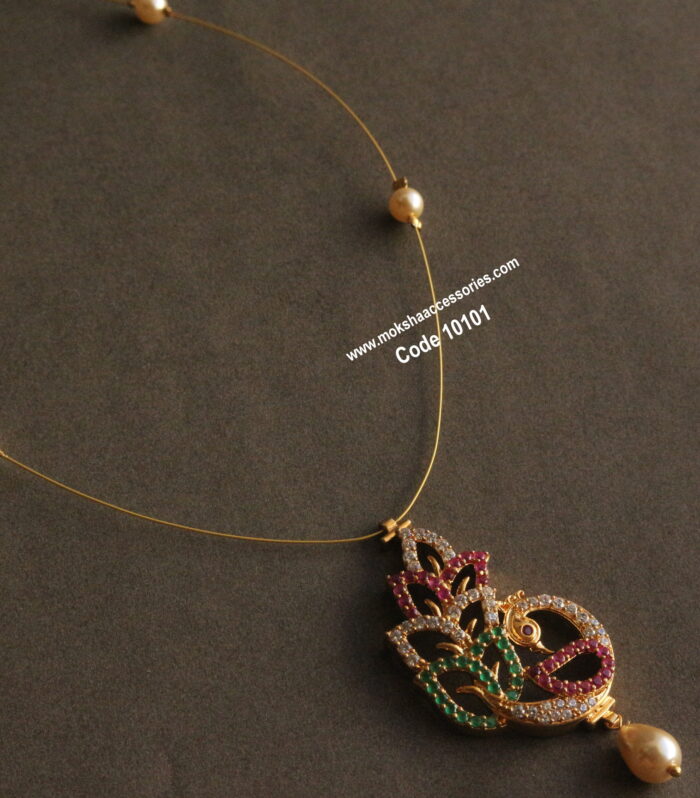 CZ pendant with invisible chain