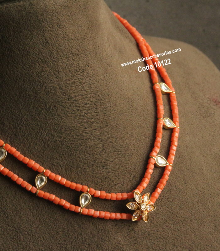 Jadaukundan pendants with cz black square beads
