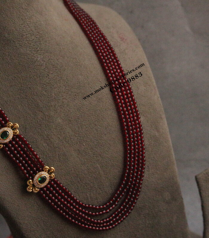 Nakshi pendants with onyx ruby maroon beads