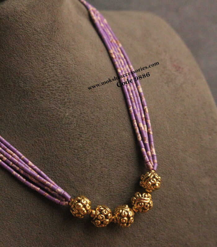 Nakshi gold balls with pipe beads
