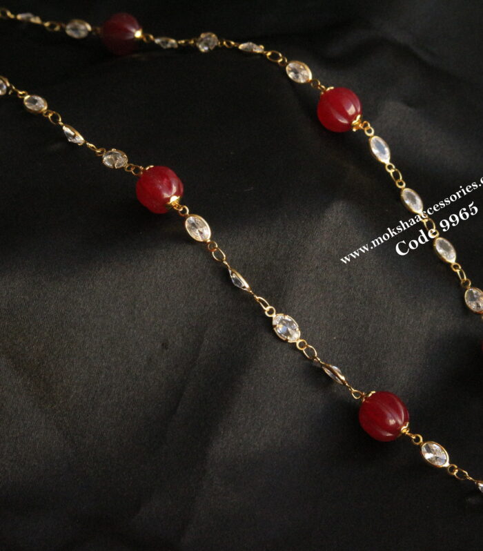 CZ stone mala with pumpkin beads