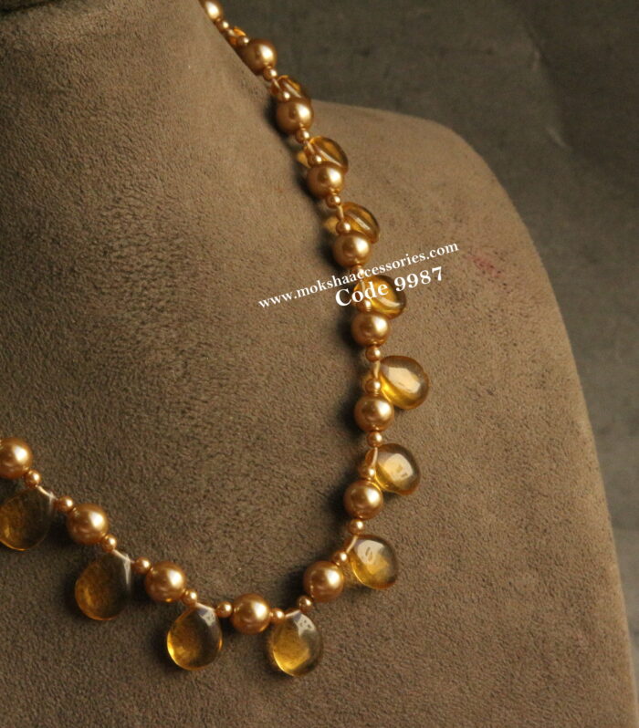 Yellow drops with sarvoski gold pearls