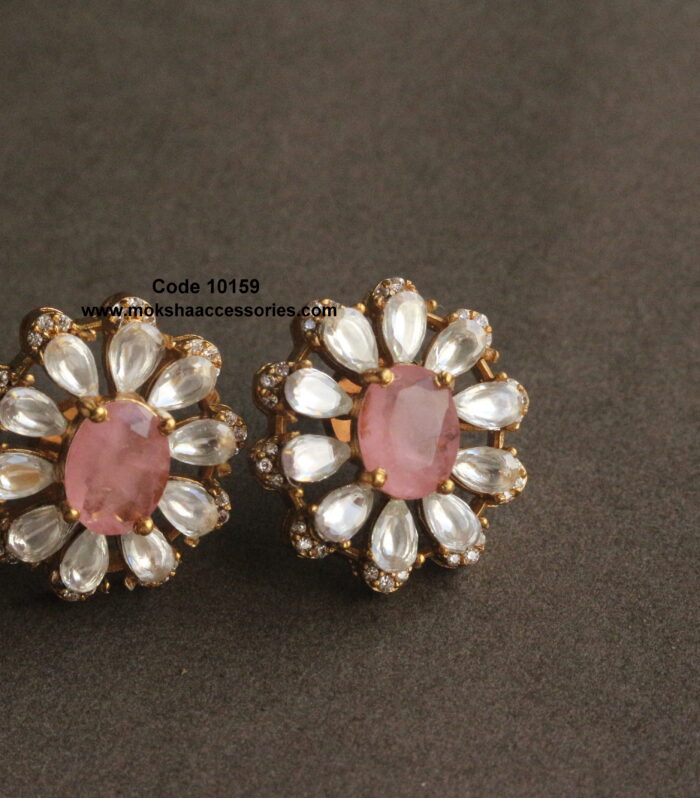 Mozonite stone studs