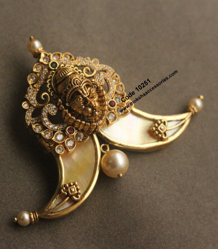 CZ narsimha swamy pendant with back hook