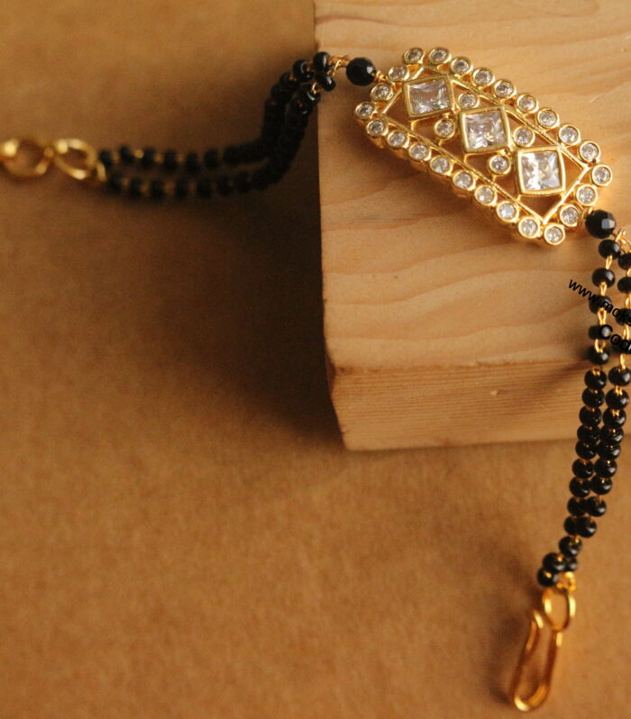 CZ bracelet with black beads
