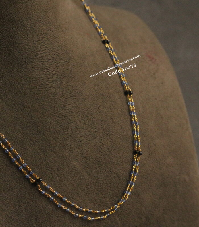 CZ mala with black beads