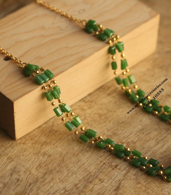 Onyx beads with nakshi pearl ball and sarvoski pearls