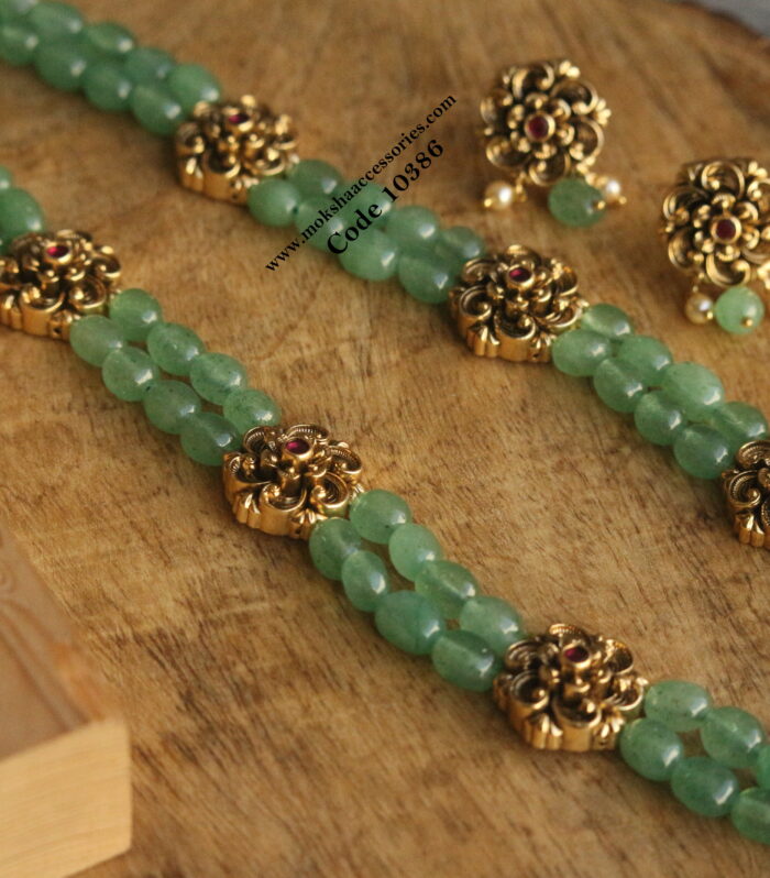 Nakshi haram with onyx beads