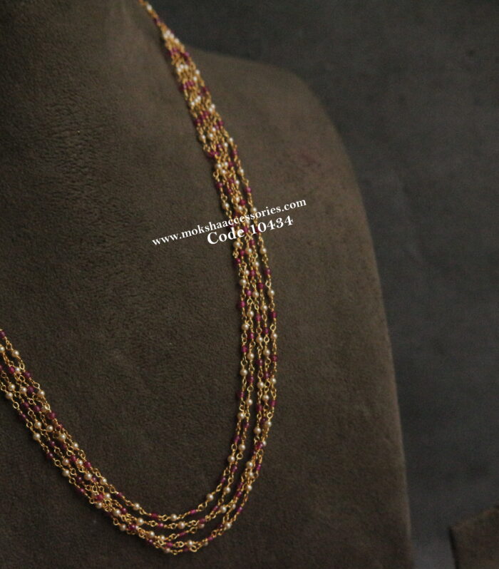 Ruby and pearl mala
