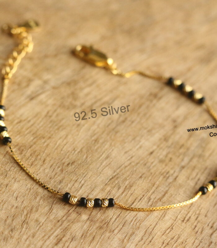 92.5 silver black beads bracelet (1.4 grams)