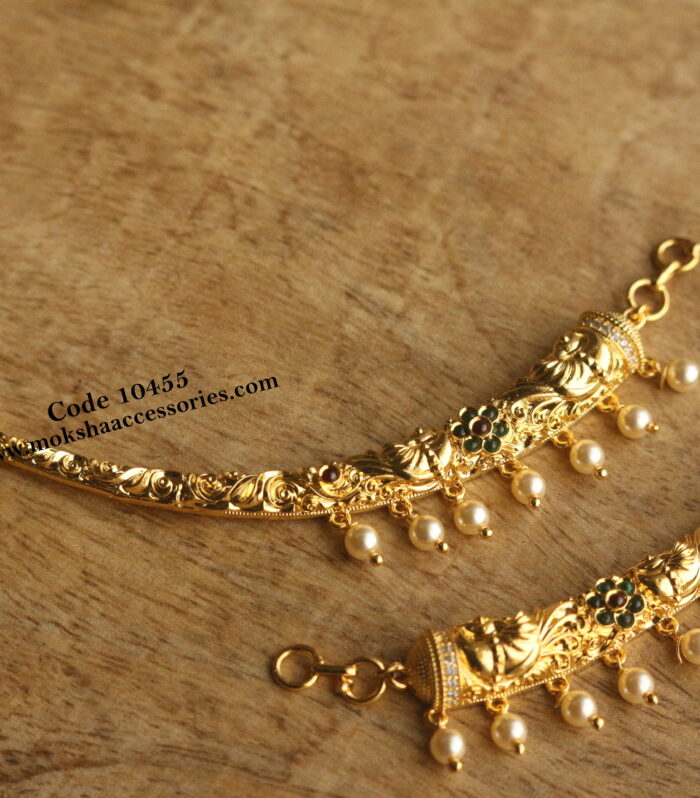 Gold finish champaswaralu (Ear chains)