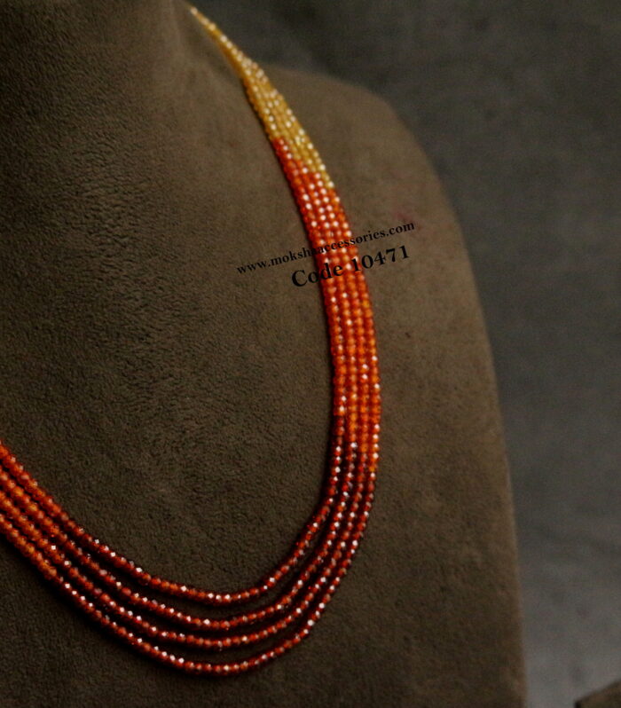 Real cz beads in yellow and corals combination