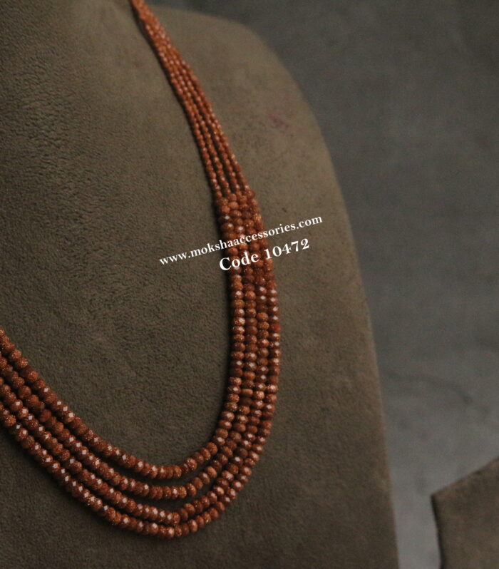 Sun stone beads mala