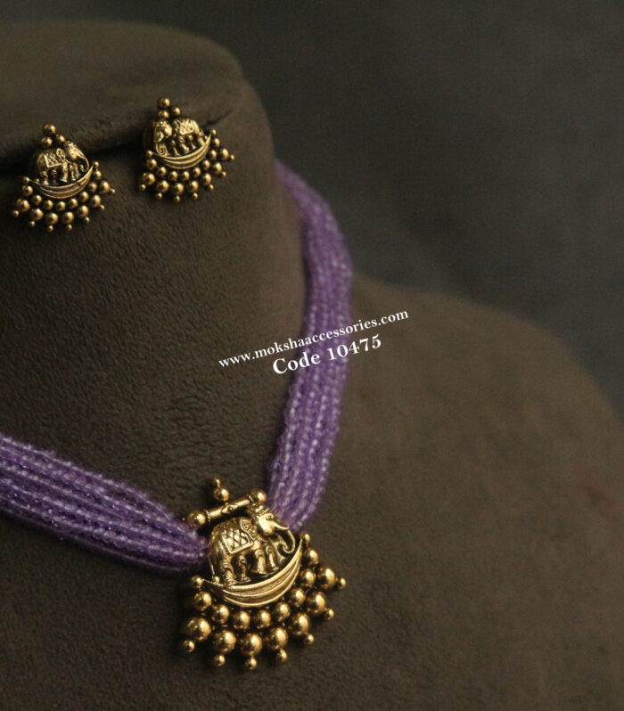 Nakshi pendant set with sugar beads choker