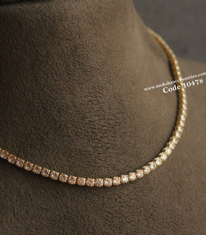 CZ necklace with adjustable gold chain