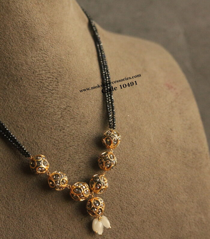 Black beads with cz balls