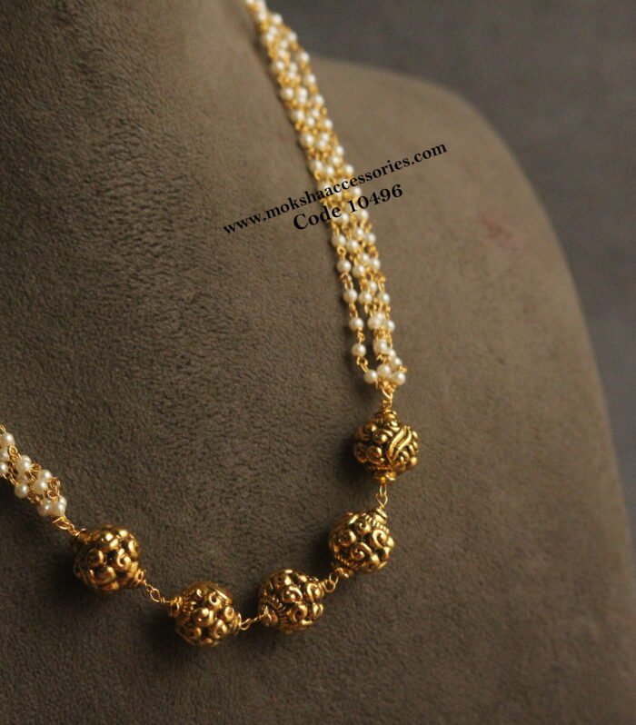 Nakshi balls with pearl chain