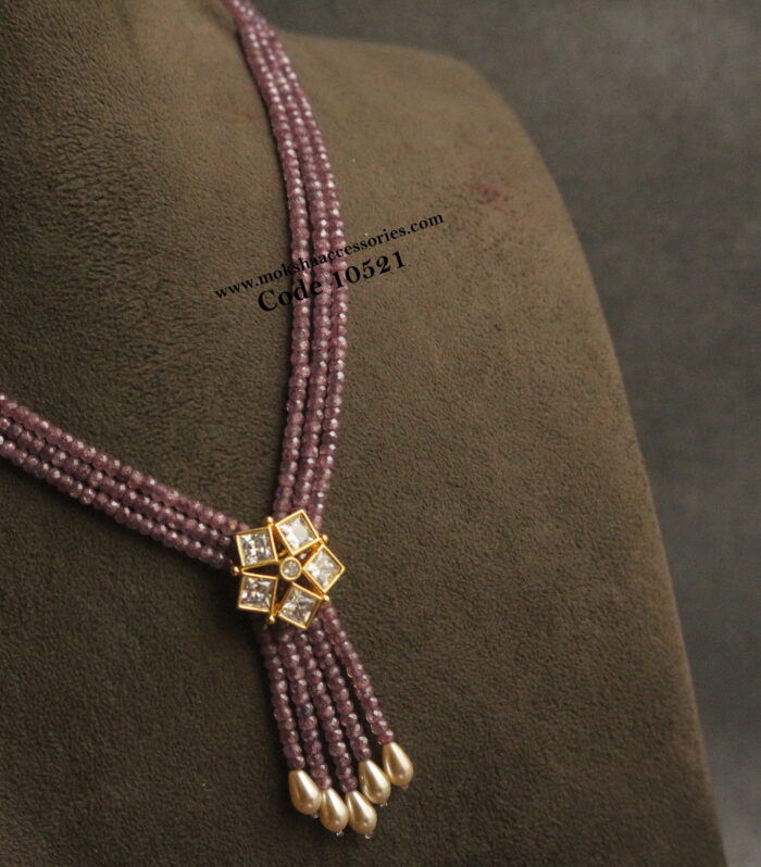 CZ pendant with real cz beads