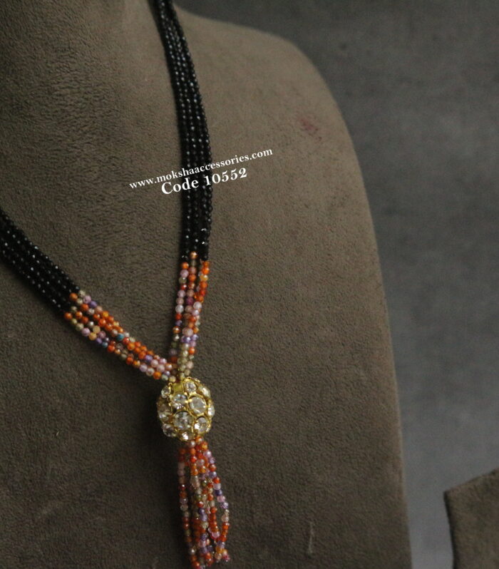 Multicolor cz beads with cz ball and black beads