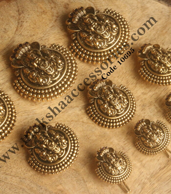 Jada Billalu antique gold set of 9 pieces with back hooks