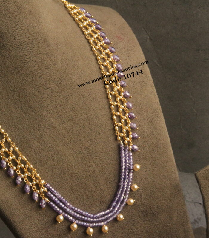 sarvoski pearl jalimala with real cz beads mala