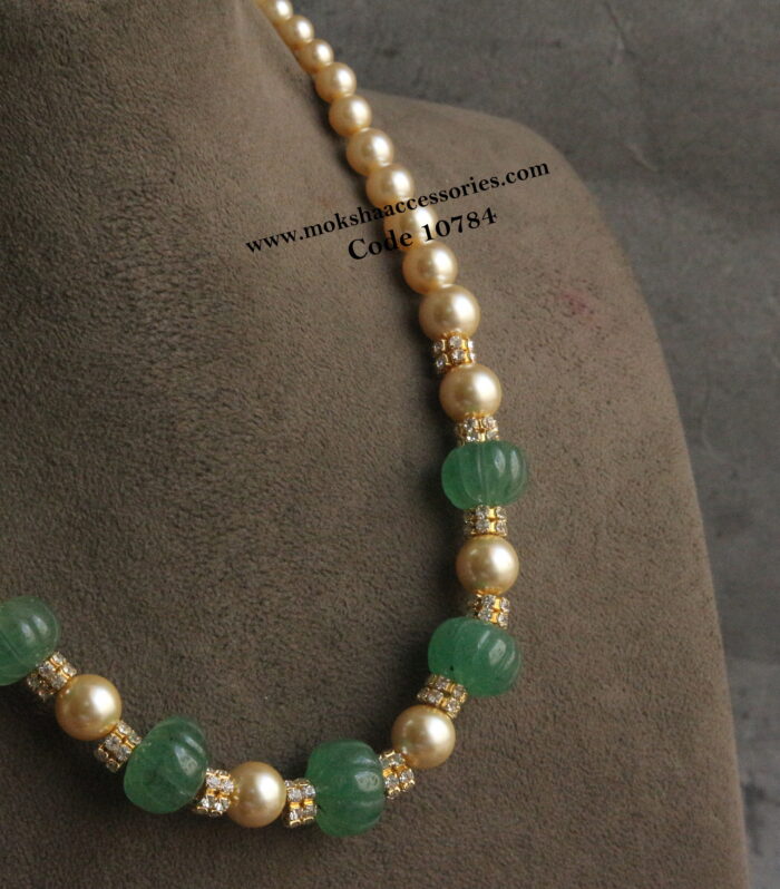Russian emeralds with czs and sarvoski pearls