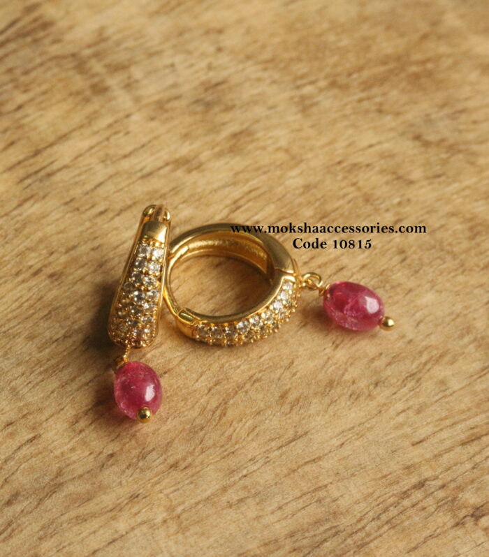 CZ hoops with real cz crush drops