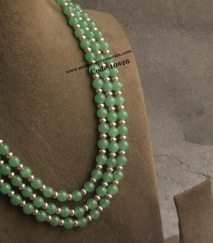 Agates with shell pearls mala