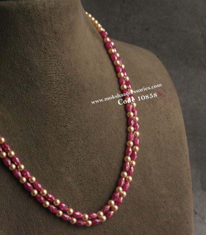 Real cz crush beads with sarvoski pearl mala