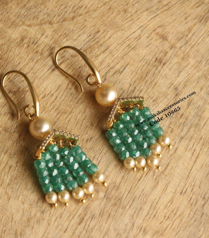 CZ earrings with real cz beads