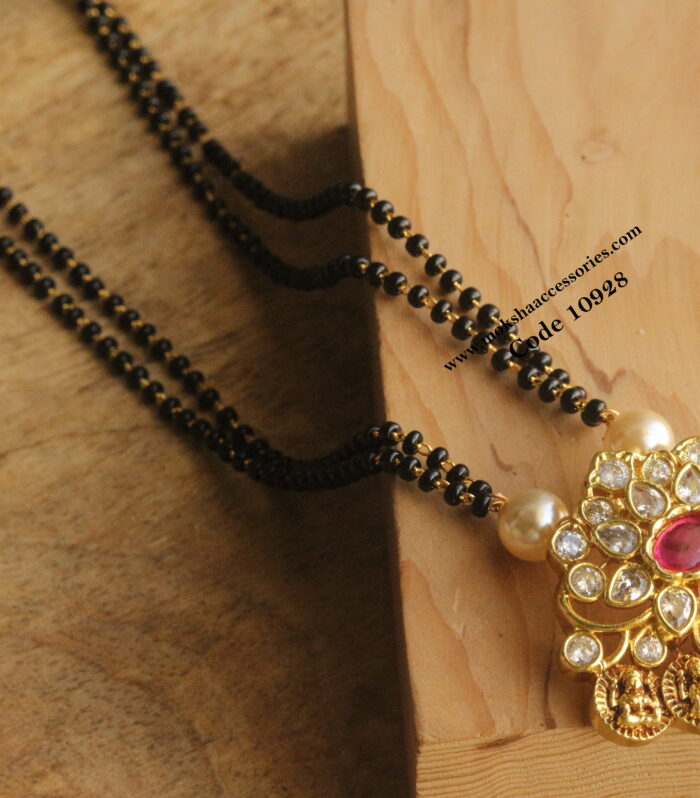 CZ kasu pendant with black beads